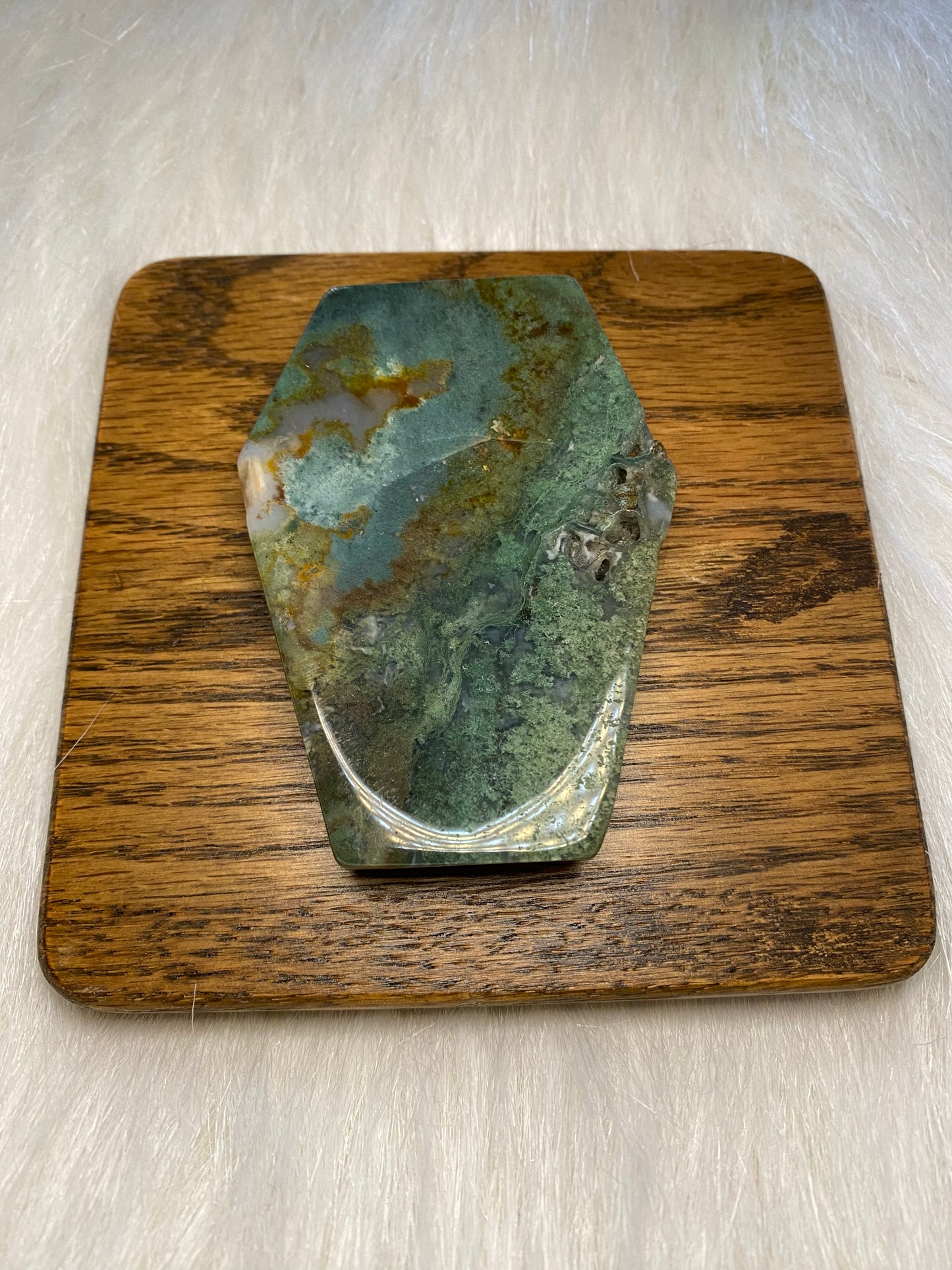 Moss Agate Coffin Bowls
