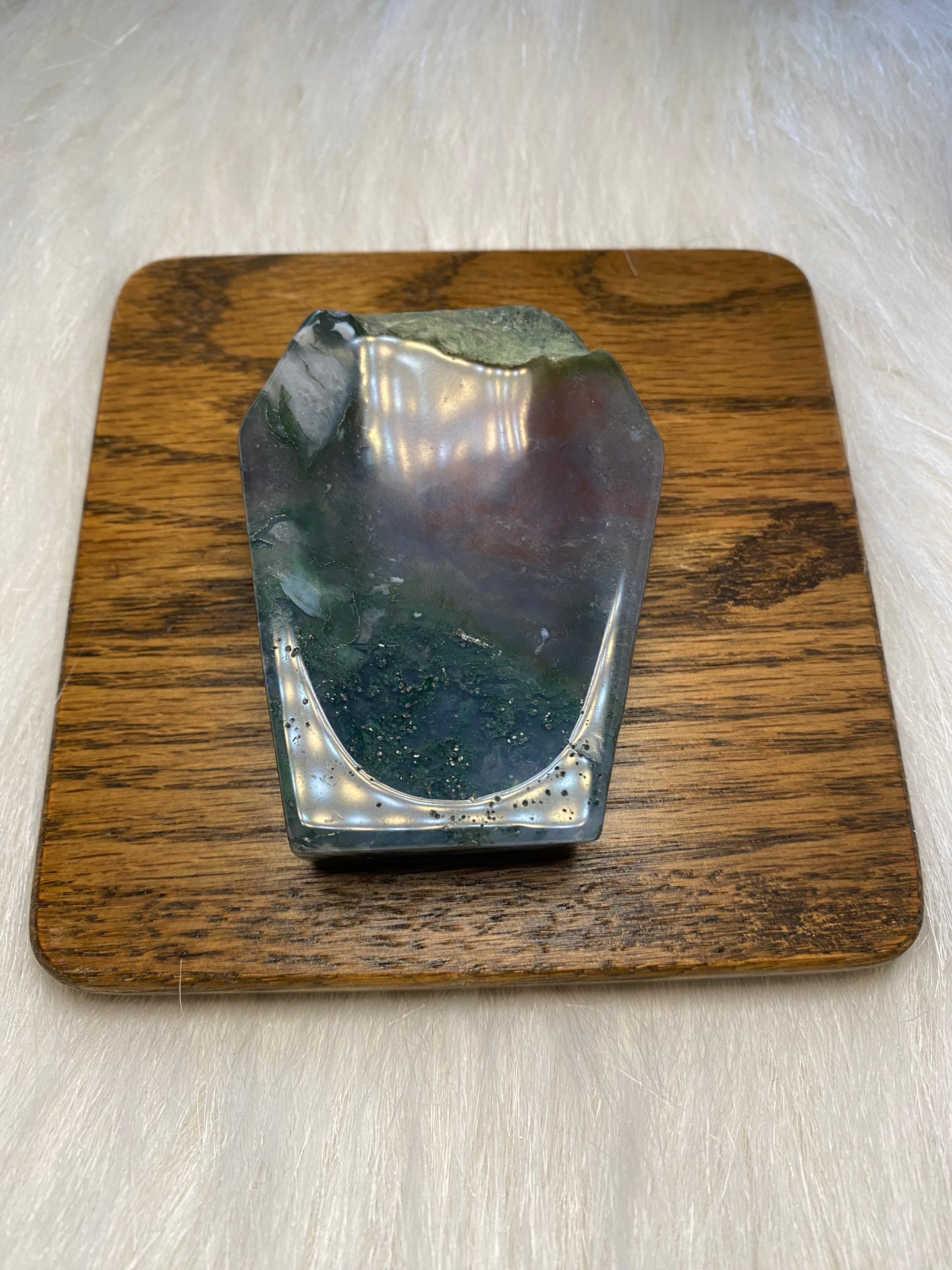 Moss Agate Coffin Bowls