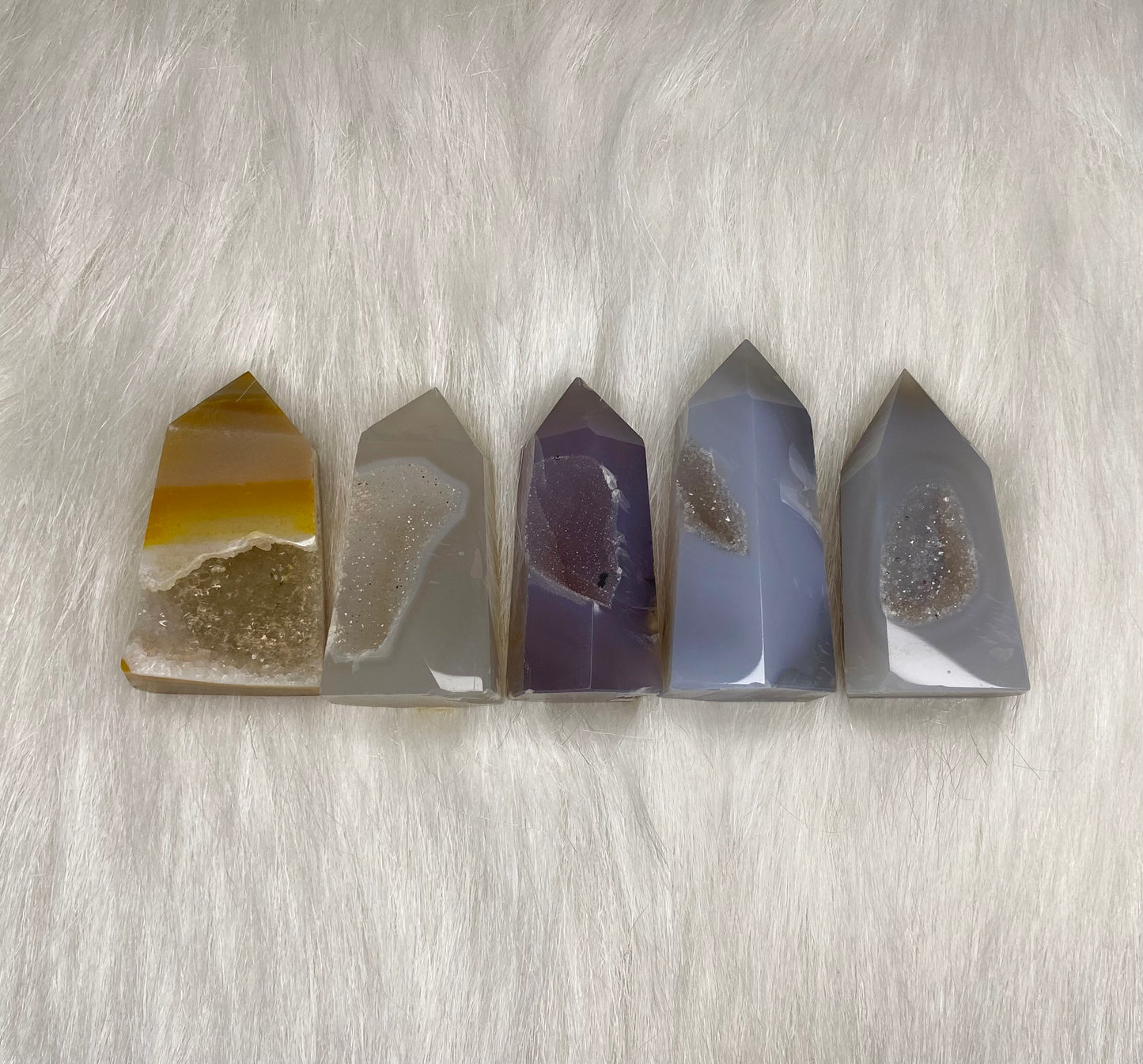 Small Druzy Agate Towers