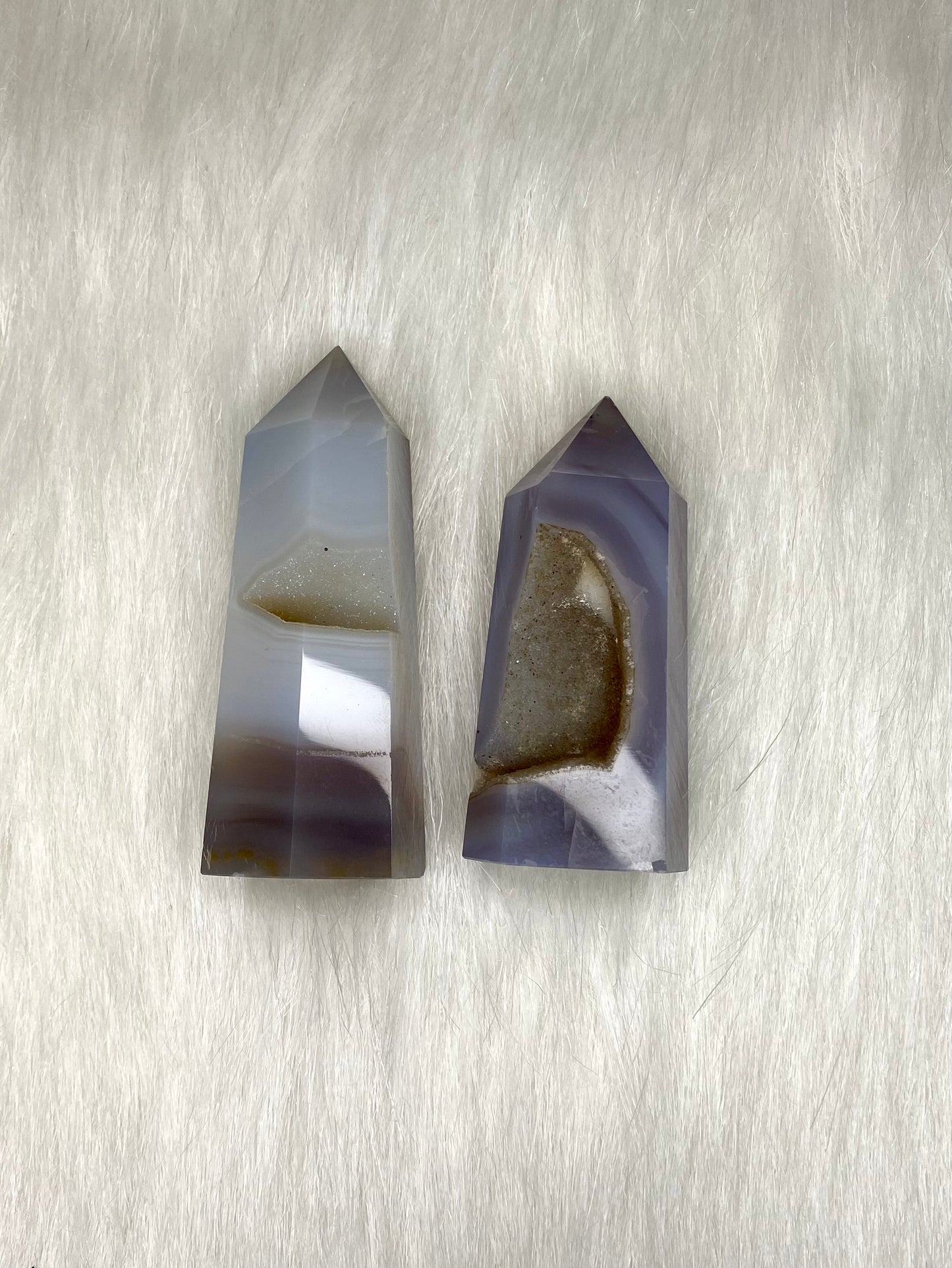 Large Druzy Agate Towers