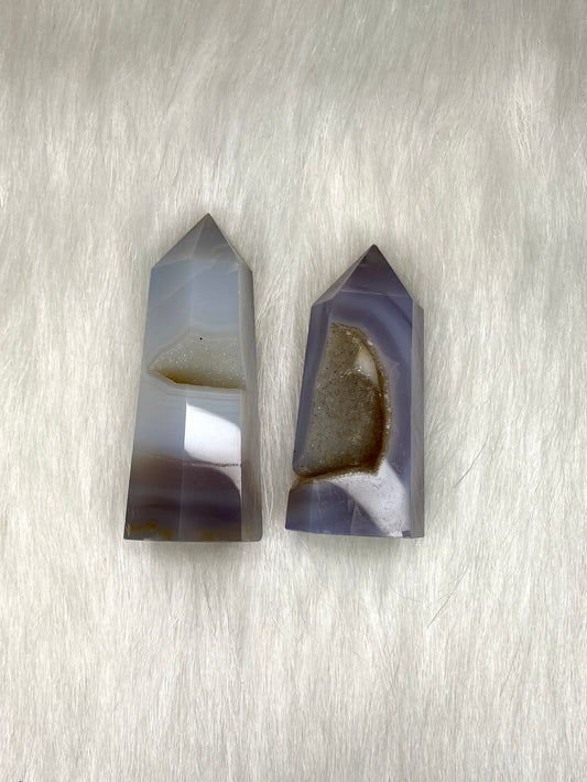 Large Druzy Agate Towers