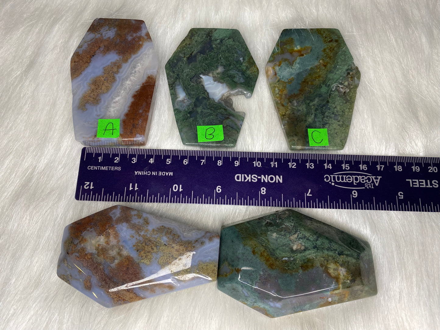 Moss Agate Coffin Bowls